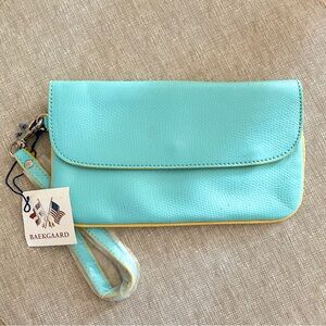NWT Baekgaard Wristlet/Clutch Blue/Yellow
